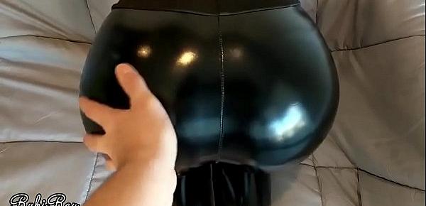  Step Sister Makes Me Cum on Her Latex Leggings After Doggy